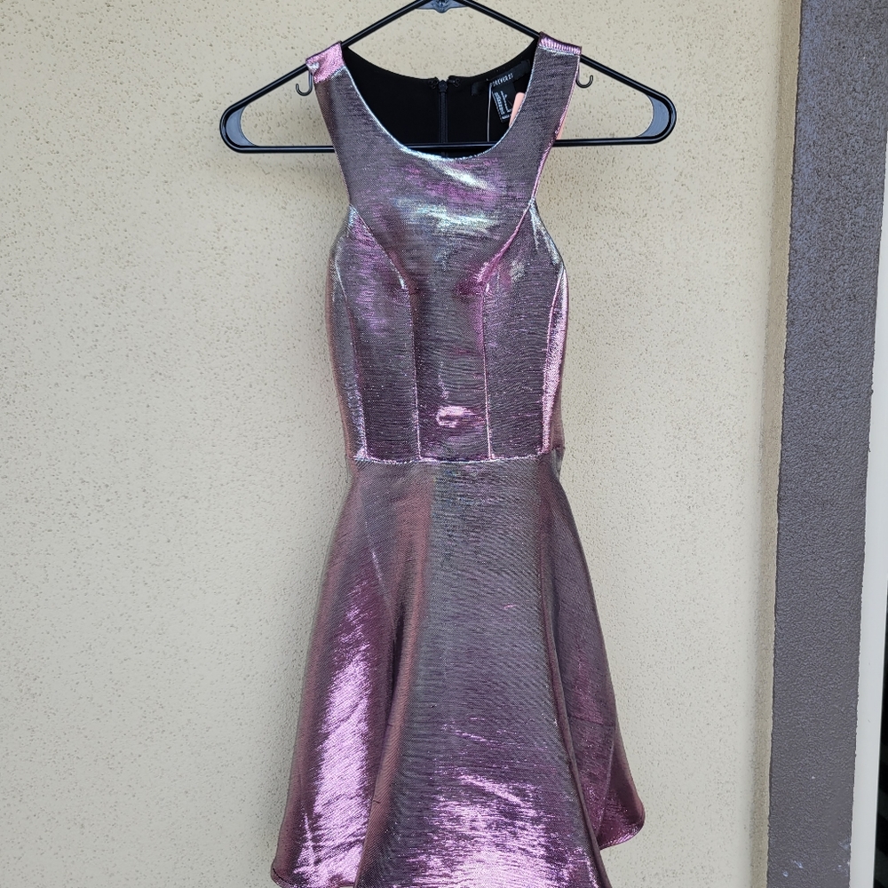 Holographic mini dress